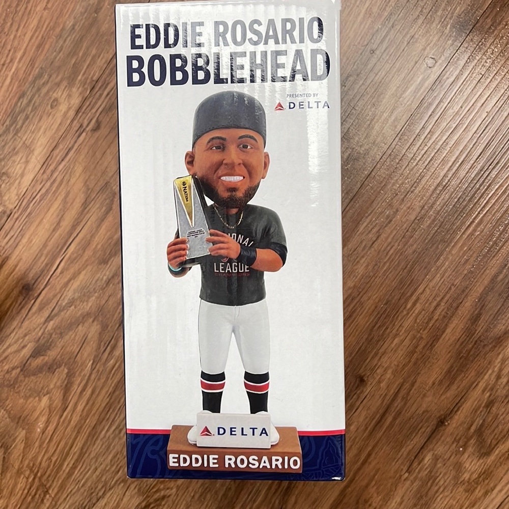 Eddie Rosario Bobblehead Atlanta Braves player presented by Delta.